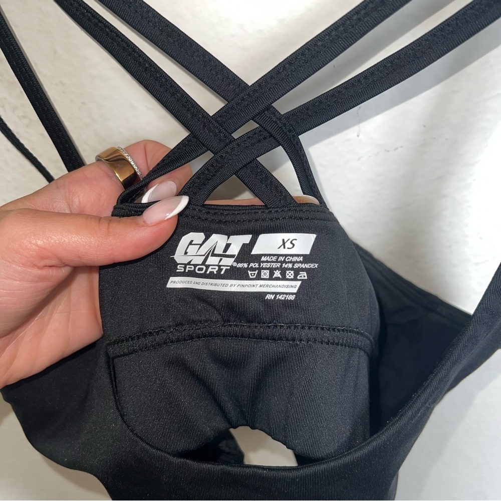 Black Strappy Sports Bra - Picture 4 of 4